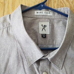 Marc Ecko Mens Shirt Cut & Sew Short Sleeve Pockets Size 2XL ~ Gray / White